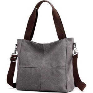 Canvas Tote Bags Women Handle Tote Purse Zipper Crossbody Bag Work Travel